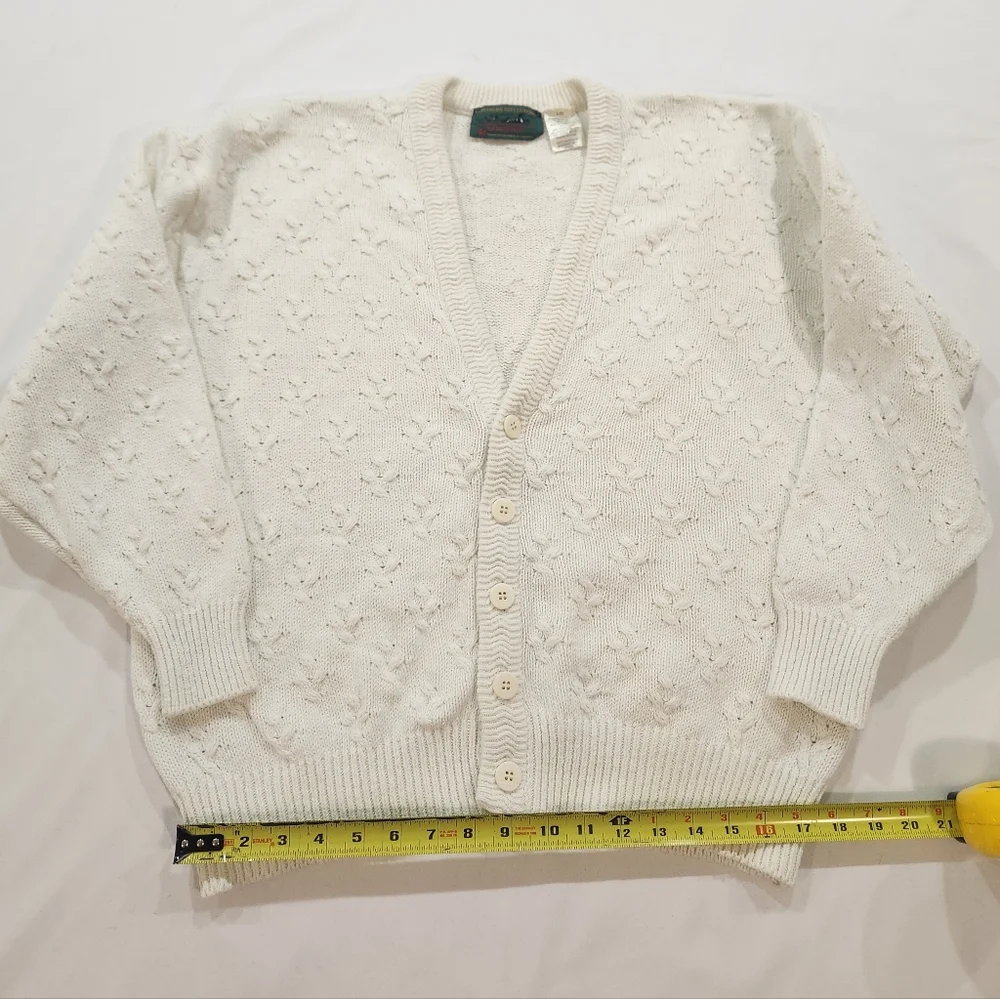 Vintage Northern Reflections By Parkhurst White Knit Cardigan - Picture 9 of 16